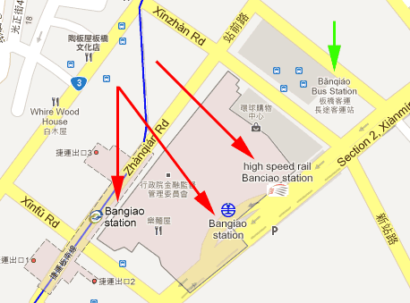 screenshot from Google maps showing 'Bangiao' instead of 'Banqiao'