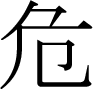 Chinese character wei 危