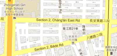 screenshot from Google Maps, showing how the correct Cháng'ān is used