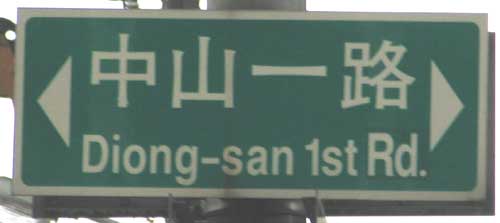 streetsign in Taiwanese